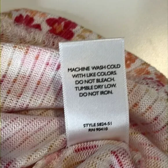 Laura Ashley Floral Pink, Yellow, Orange Print Tank Top & Short Set Pajamas Sz M - Picture 13 of 14